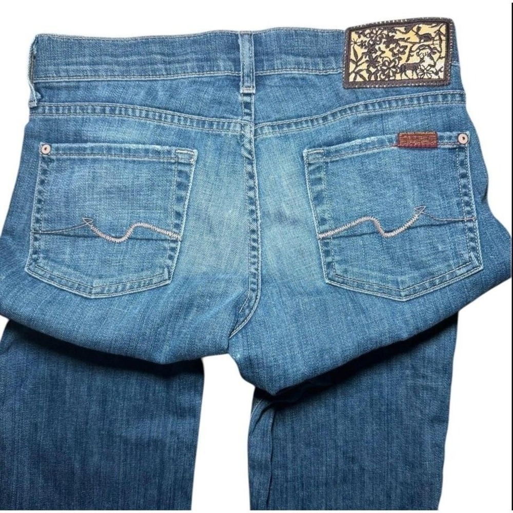 Vintage 7 For All Mankind Jeans‎ Womens 25 Flare Blue Squiggle Pocket